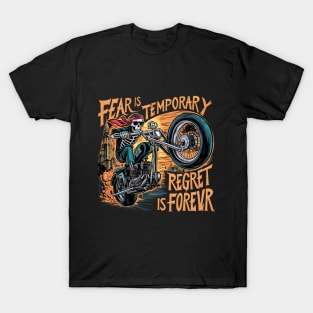 Spectral Rider: Fearless Biker Skeleton T-Shirt